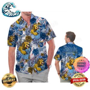 Kansas City Royals America Flag Tropical Floral MLB Aloha Hawaiian Shirt Beach Shorts Custom Name For Men Women
