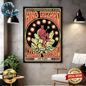 King Gizzard And The Lizard Wizard Poster Official Limited Edition At Liverpool Olympia In Liverpool UK On May 26 2024 Home Decor Poster Canvas