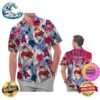 Kansas State Wildcats America Flag Tropical Floral Aloha Hawaiian Shirt Beach Shorts Custom Name For Men Women