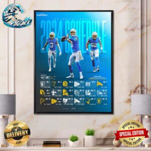 Los Angeles Chargers NFL 2024 Season Schedule Home Decor Poster Canvas