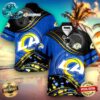Los Angeles Rams NFL Color Hibiscus Button Up Hawaiian Shirt