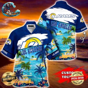 Los Angeles Rams NFL Personalized Hawaiian Shirt Beach Shorts