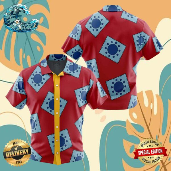 Luffy’s Wano Pattern One Piece Button Up Anime Ape Hawaiian Shirt