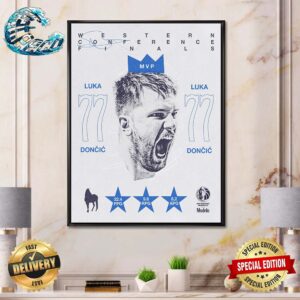Luka Doncic 77 MVP Western Conference Finals 2024 Wall Decor Poster Canvas