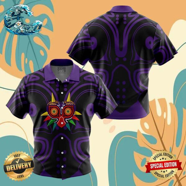 Majora’s Mask The Legend of Zelda Button Up Anime Ape Hawaiian Shirt