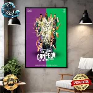 Malaga Unicaja Campeones De La Basketball Champions League Champions 2024 Wall Decor Poster Canvas