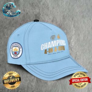 Manchester City Are Season 2023 2024 Premier League Champions Four-In-A-Row Premium Hat Snapback Cap