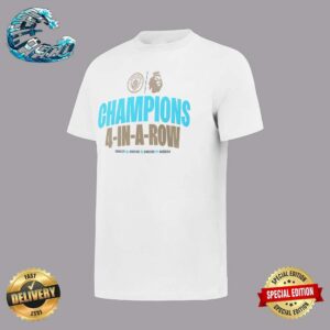 Manchester City Four In A Row Premier League Victory Tee 2023-24 Classic T-Shirt