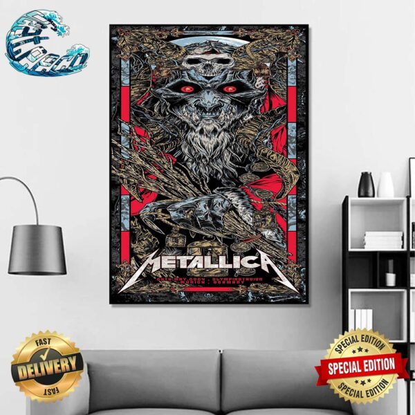 Metallica M72 World Tour Killer Poster For The Second Show Of The European Run In Munich Germany At Olympiastadion On 26th May 2024 Wall Decor Poster Canvas