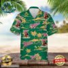 Miller High Life Hawaiian Button Up Shirt Flowers Pattern