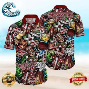 Mississippi State Bulldogs NCAA Mens Floral Special Design Hawaiian Shirt