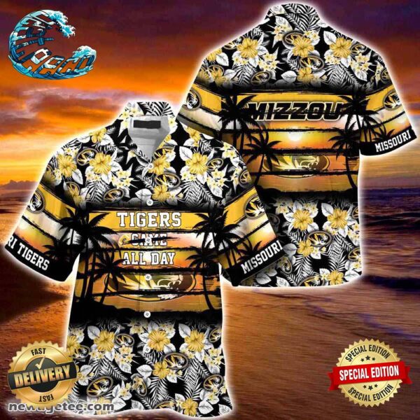 Missouri Tigers Summer Beach Hawaiian Shirt Hibiscus Pattern For Sports Fan