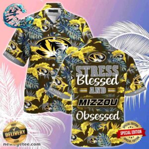 Missouri Tigers Summer Beach Hawaiian Shirt Stress Blessed Obsessed