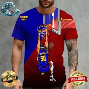 NBA Playoffs 2023-2024 Drawing Cartoon Poster Aaron Gordon 50 Denver Nuggets All Over Print Shirt