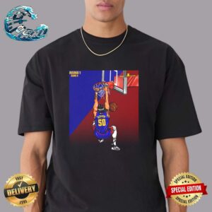 NBA Playoffs 2023-2024 Drawing Cartoon Poster Aaron Gordon 50 Denver Nuggets Vintage T-Shirt