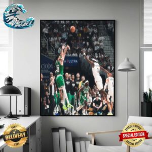 NBA Playoffs 2023-2024 Jayson Tatum Shooting Form Celtics Lead 3-1 In Series With Cavaliers Eastern Semifinals Poster Canvas