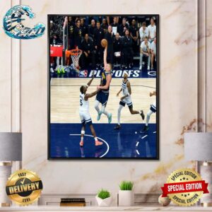 NBA Playoffs 2023-2024 Nikola Jokic Show Anthony Edwards Who Is MV3 With A Poster Dunk Photo Of The Year Nuggets Vs Wolves Game 4 Poster Canvas