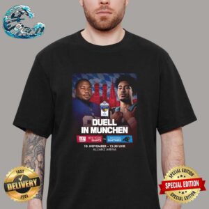 NFL 2024 Munich Game Duell In Munchen New York Giants Vs Carolina Panthers On November 10 In Allianz Arena Unisex T-Shirt