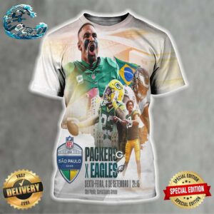 NFL 2024 Sao Paulo Game Packers x Eagles On Sexta-Feira 6 De Setembro In Sao Paulo Corinthians Arena All Over Print Shirt