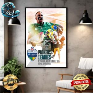 NFL 2024 Sao Paulo Game Packers x Eagles On Sexta-Feira 6 De Setembro In Sao Paulo Corinthians Arena Poster Canvas