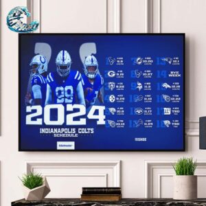 NFL 2024 Season Schedule Full Indianapolis Colts Wall Decor Poster Canvas