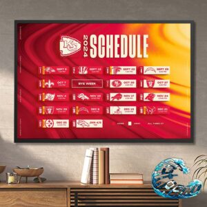 NFL 2024 Season Schedule Full Kansas City Chiefs Wall Decor Poster Canvas