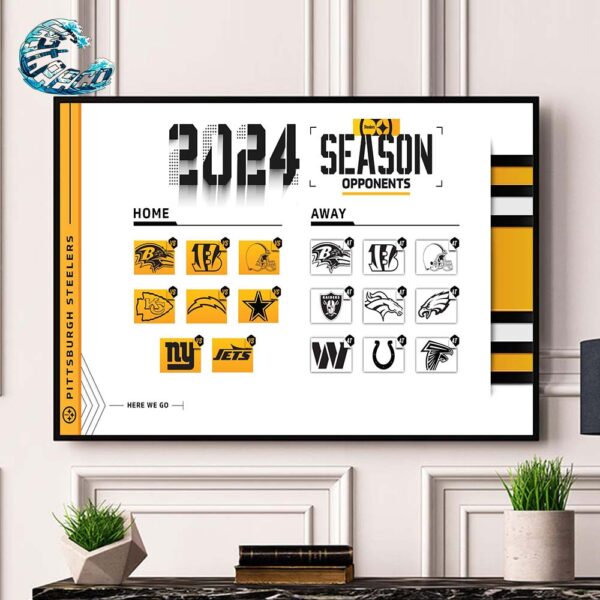 NFL 2024 Season Schedule Full Pittsburgh Steelers Wall Decor Poster Canvas