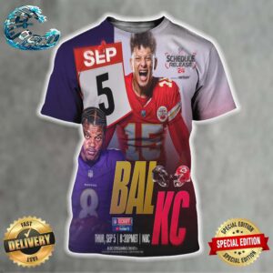 NFL Schedule Release 24 Baltimore Ravens Vs Kansas City Chiefs On Thursday September 5 All Over Print Shirt