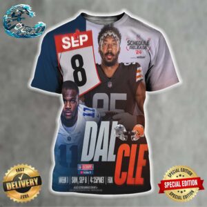 NFL Schedule Release 24 Week 1 Dallas Cowboys Vs Cleveland Browns On Sunday September 8 All Over Print Shirt