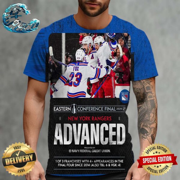 NHL Stanley Cup Playoffs 2024 New York Rangers Advanced To The Conference Finals All Over Print Shirt