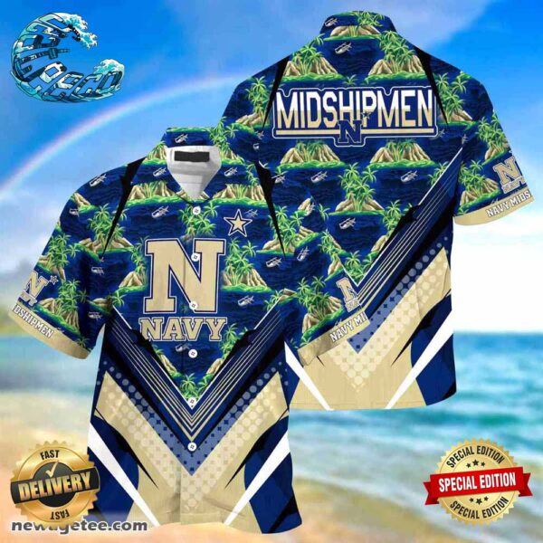 Navy Midshipmen Summer Beach Hawaiian Shirt For Sports Fans This Season