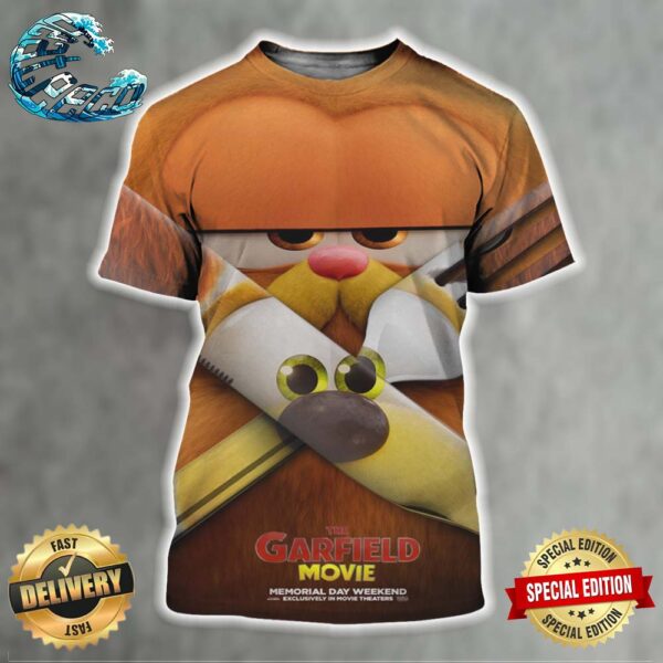 New Deadpool Themed The Garfield Movie Poster Releasing In Theaters On May 24 All Over Print Shirt