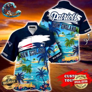 New England Patriots NFL Personalized Hawaiian Shirt Beach Shorts