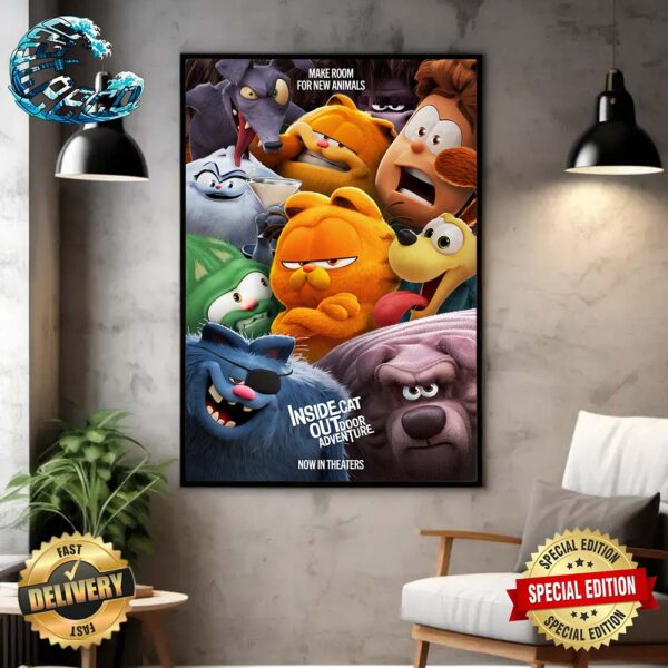 New Inside Out 2 Inspired Poster For The Garfield Movie Home Decor Poster Canvas