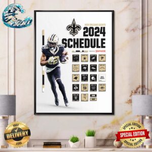 New Orleans Saints NFL 2024 Season Schedule Home Decor Poster Canvas