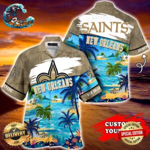 New Orleans Saints NFL Personalized Hawaiian Shirt Beach Shorts