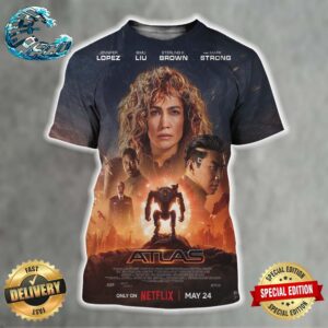 New Poster For Brad Peyton’s Atlas Starring Jennifer Lopez Releasing On Netflix On May 24 All Over Print Shirt