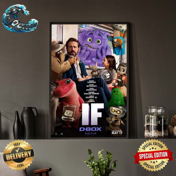 New Poster For John Krasinski’s IF Releasing In Theaters This Friday Wall Decor Poster Canvas