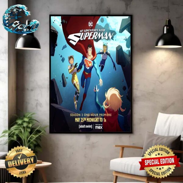 New Poster For My Adventures With Superman Season 2 Home Decor Poster Canvas