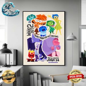 New Poster Inside Out 2 Fandango Only In Theaters June 14 Wall Decor Poster Canvas