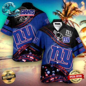 New York Giants NFL Hawaiian Shirt Beach Shorts
