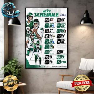 New York Jets NFL 2024 Season Schedule Home Decor Poster Canvas