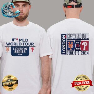 New York Mets Vs Philadelphia Phillies 2024 MLB World Tour London Series Match Up Two Sides Print Unisex T-Shirt