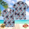 New York Yankees America Flag Tropical Floral MLB Aloha Hawaiian Shirt Beach Shorts Custom Name For Men Women