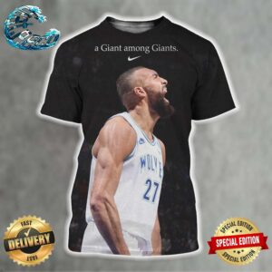Nike Tribute a Giant among Giants To 4x Defensive Player Of The Year Rudy Gobert Minnesota Timberwolves All Over Print Shirt