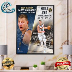 Nikola Jokic Denver Nuggets 2024 NBA MVP Collage Home Decor Poster Canvas