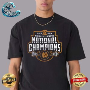 Notre Dame Fighting Irish NCAA Men’s Lacrosse National Champions Back-To-Back 2023-2024 Unisex T-Shirt