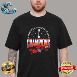 Official Buffalo Bandits Graphite 2024 NLL Cup Champions Premium T-Shirt