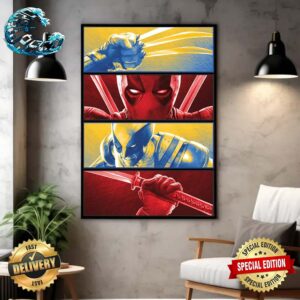 Official New Art For Deadpool And Wolverine Wall Decor Poster Canvas
