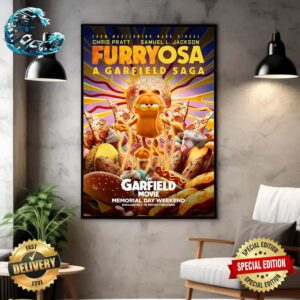 Official New Furiosa Themed Poster For The Garfield Movie Releasing In Theaters On May 24 Home Decor Poster Canvas